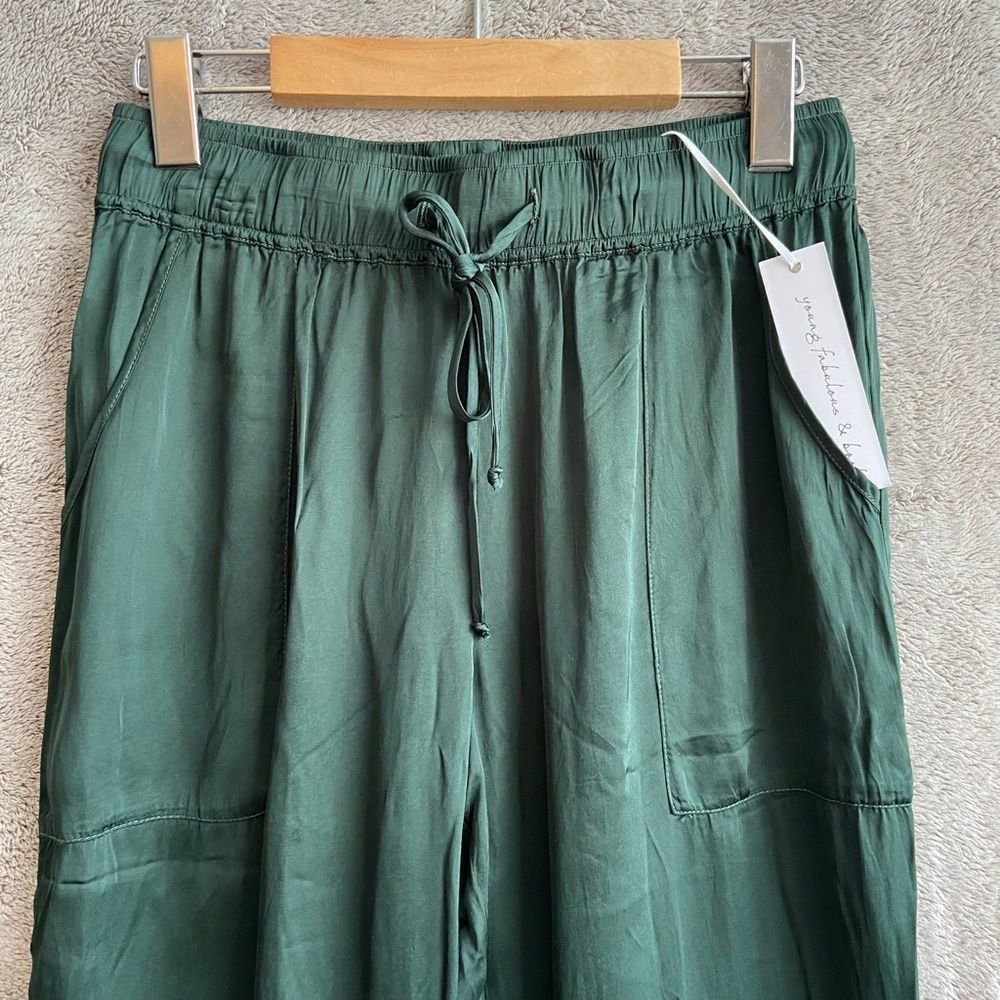 Young Fabulous & Broke Taylor Silky Emerald Tie Dye Satin Joggers - Picture 4 of 5